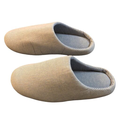 Millstrand Striped Blue & White Soft Slipper Warm Indoor Flat Slides Nonslip 7 - Picture 14 of 16